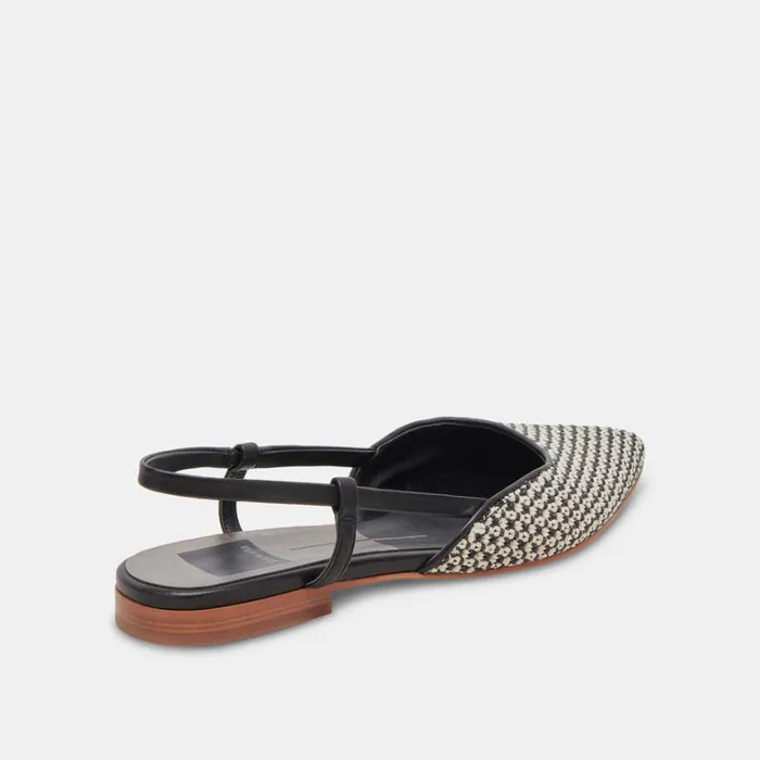 Flats and Loafers Women Dolce Vita Narah Flats Black Natural Raffia