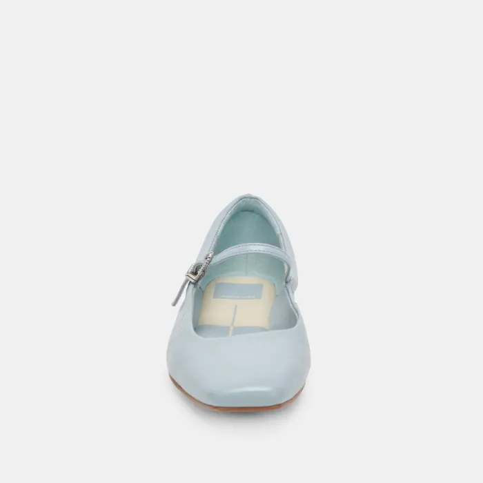 Flats and Loafers Women Dolce Vita Reyes Ballet Flats Sky Blue Crinkle Patent
