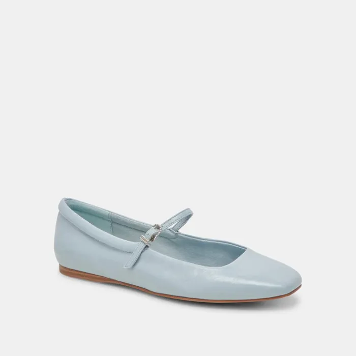 Flats and Loafers Women Dolce Vita Reyes Ballet Flats Sky Blue Crinkle Patent