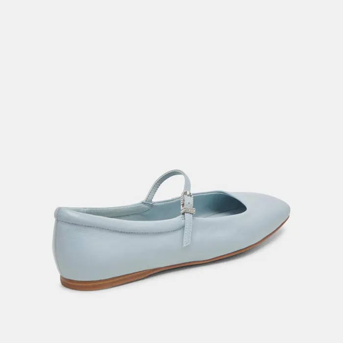 Flats and Loafers Women Dolce Vita Reyes Ballet Flats Sky Blue Crinkle Patent