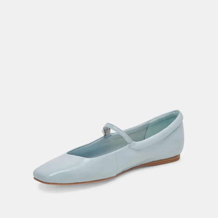 Flats and Loafers Women Dolce Vita Reyes Ballet Flats Sky Blue Crinkle Patent