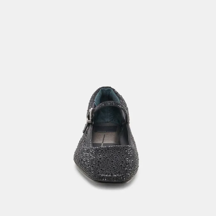 Flats and Loafers Women Dolce Vita Reyes Crystal Ballet Flats Black Metallic Crystal