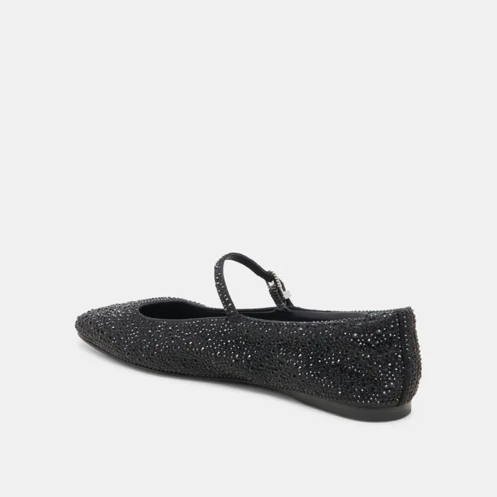 Flats and Loafers Women Dolce Vita Reyes Crystal Ballet Flats Black Metallic Crystal