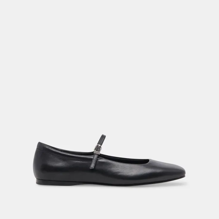 Flats and Loafers Women Dolce Vita Reyes Wide Ballet Flats Black Leather