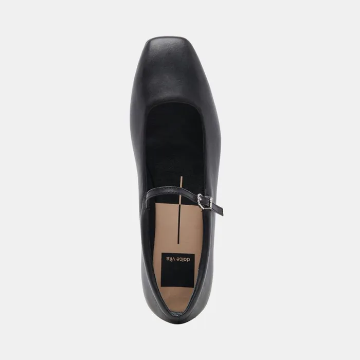 Flats and Loafers Women Dolce Vita Reyes Wide Ballet Flats Black Leather