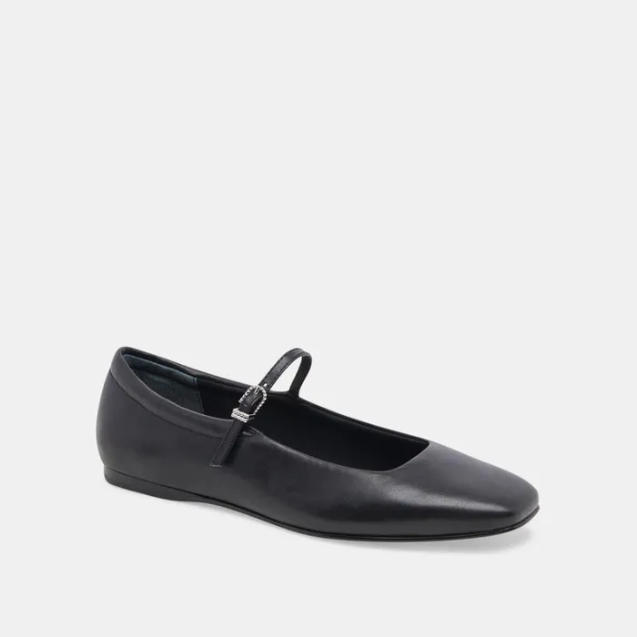 Flats and Loafers Women Dolce Vita Reyes Wide Ballet Flats Black Leather
