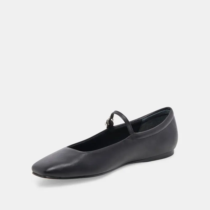 Flats and Loafers Women Dolce Vita Reyes Wide Ballet Flats Black Leather