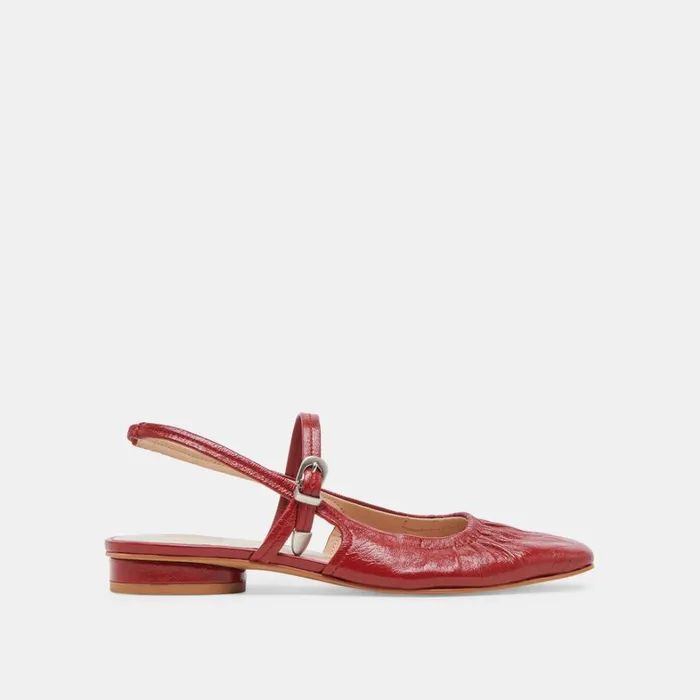 Flats and Loafers Women Dolce Vita Rianne Flats Red Crinkle Patent