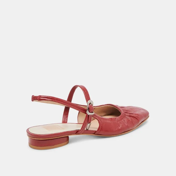 Flats and Loafers Women Dolce Vita Rianne Flats Red Crinkle Patent