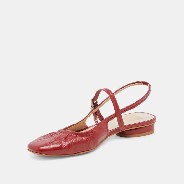 Flats and Loafers Women Dolce Vita Rianne Flats Red Crinkle Patent