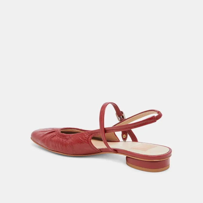 Flats and Loafers Women Dolce Vita Rianne Flats Red Crinkle Patent