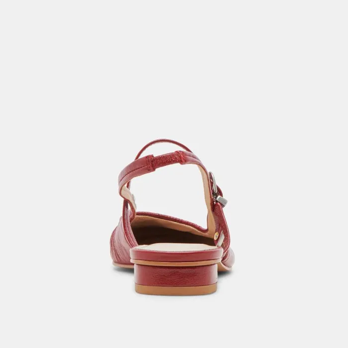 Flats and Loafers Women Dolce Vita Rianne Flats Red Crinkle Patent