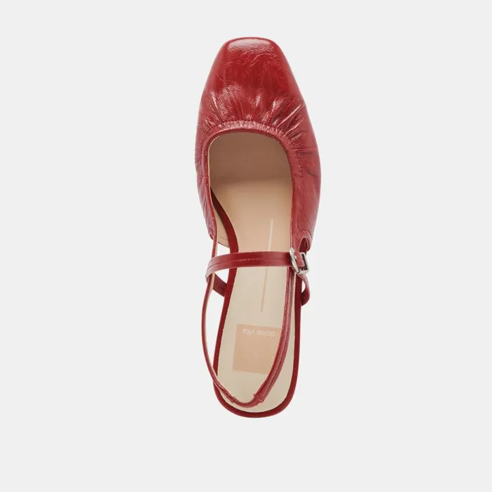 Flats and Loafers Women Dolce Vita Rianne Flats Red Crinkle Patent