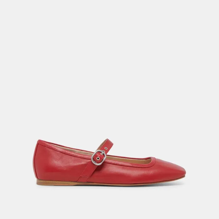 Flats and Loafers Women Dolce Vita Rodni Ballet Flats Red Leather