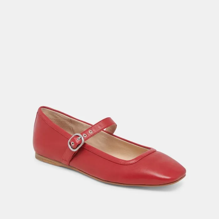 Flats and Loafers Women Dolce Vita Rodni Ballet Flats Red Leather