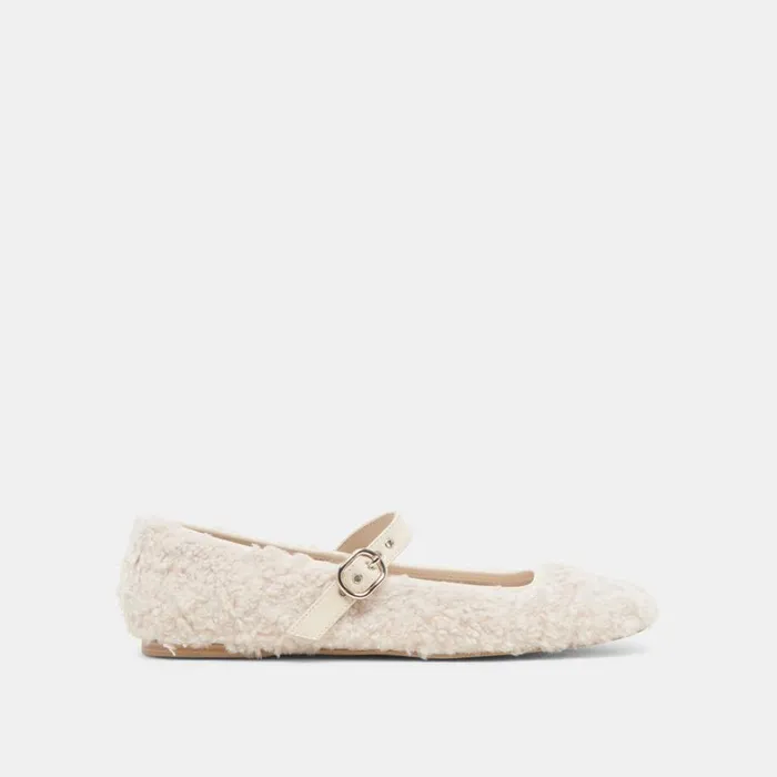 Flats and Loafers Women Dolce Vita Rodni Plush Ballet Flats Creme Plush