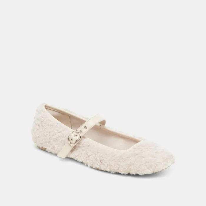 Flats and Loafers Women Dolce Vita Rodni Plush Ballet Flats Creme Plush