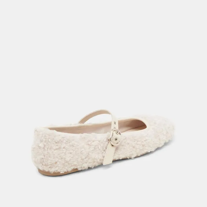 Flats and Loafers Women Dolce Vita Rodni Plush Ballet Flats Creme Plush