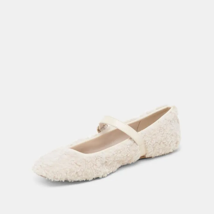 Flats and Loafers Women Dolce Vita Rodni Plush Ballet Flats Creme Plush