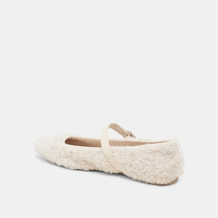 Flats and Loafers Women Dolce Vita Rodni Plush Ballet Flats Creme Plush