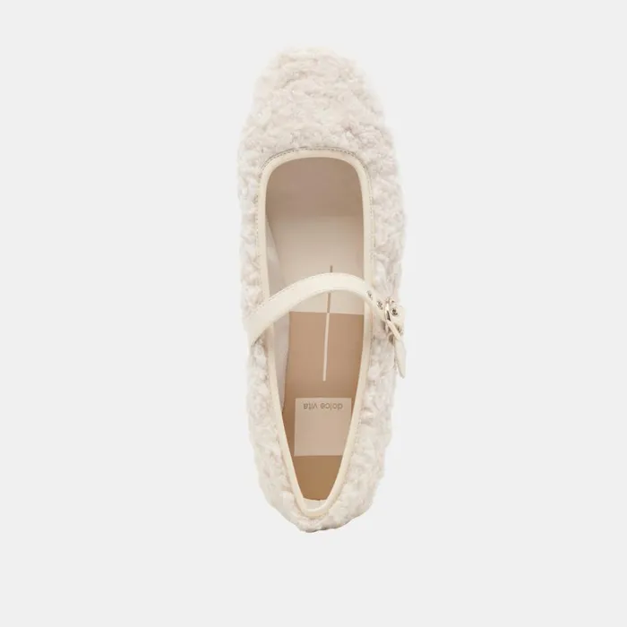 Flats and Loafers Women Dolce Vita Rodni Plush Ballet Flats Creme Plush