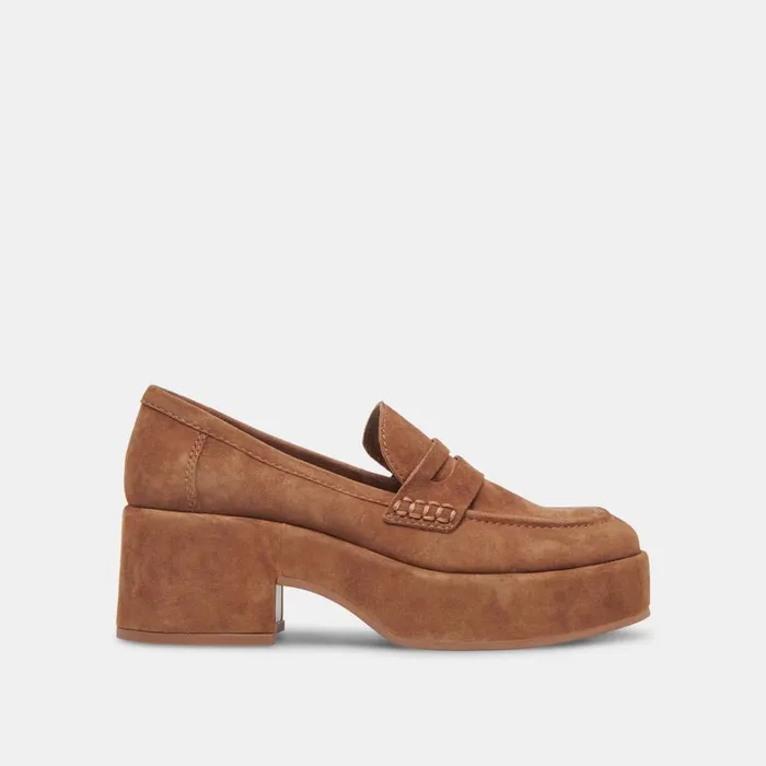 Flats and Loafers Women Dolce Vita Yanni Loafers Chestnut Suede