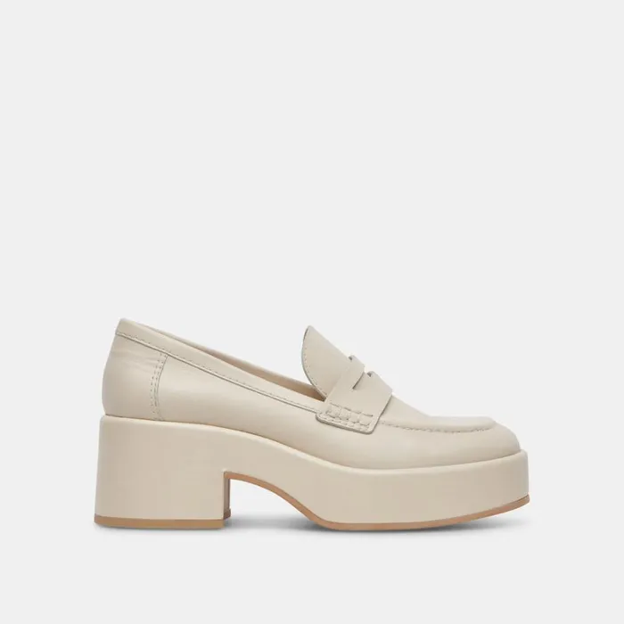 Flats and Loafers Women Dolce Vita Yanni Loafers Ivory Leather