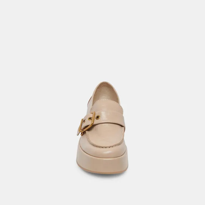 Flats and Loafers Women Dolce Vita Yonder Loafers Sesame Crinkle Patent