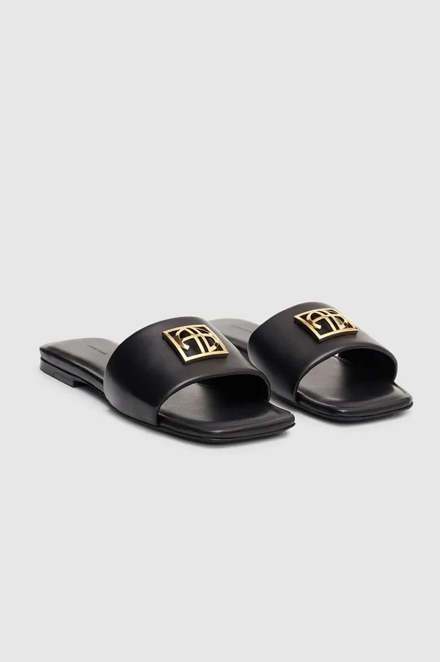 Flats Sandals Women ANINE BING Ria Slides Monogram 8211 Black