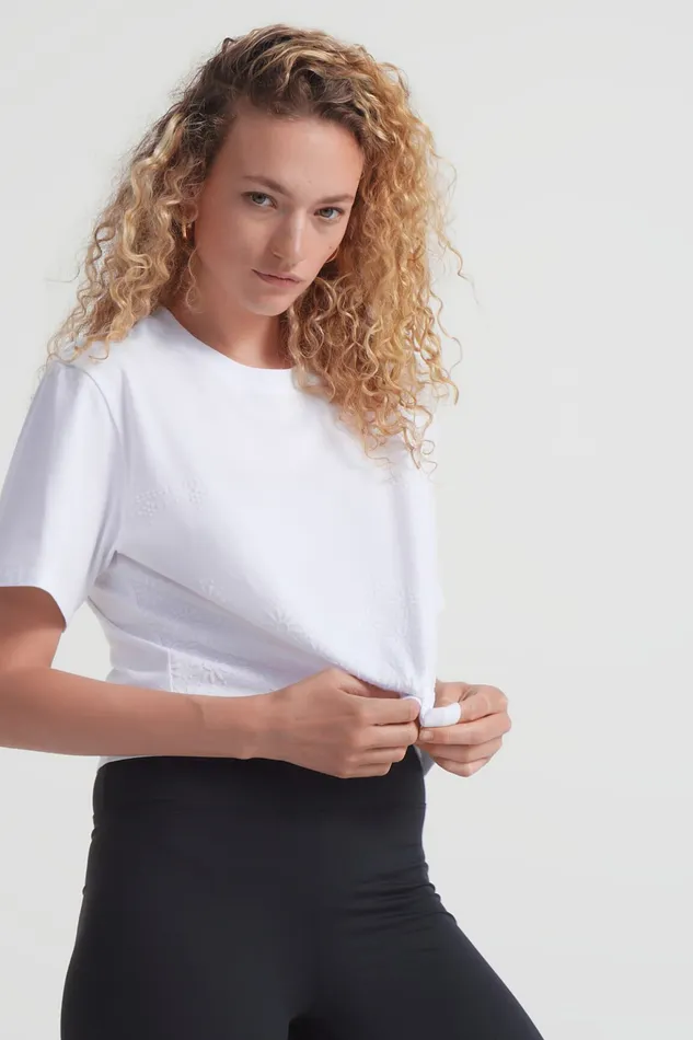 Flocked Sporty Tshirt Women Desigual Sportswear