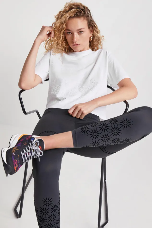 Flocked Sporty Tshirt Women Desigual Sportswear