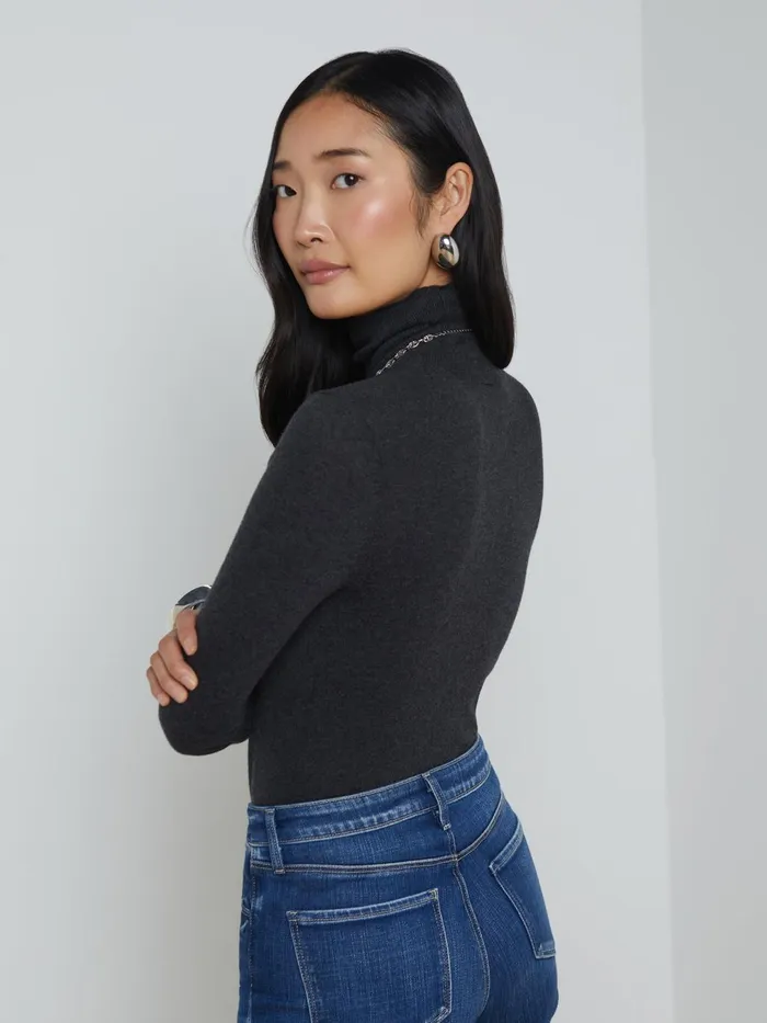Flora Turtleneck Charcoalblack Women L039Agence Knitwear Flora Turtleneck Charcoalblack Women L039Agence Knitwear