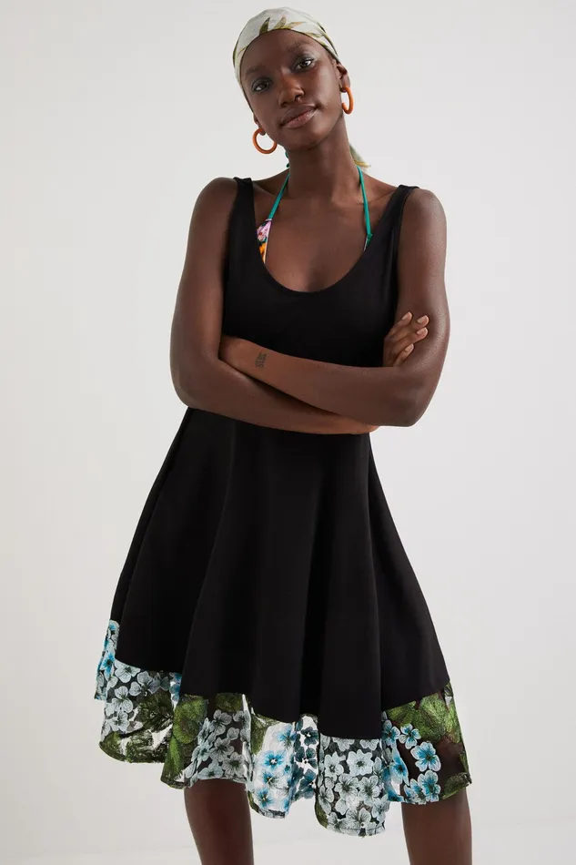 Floral Hem Dress Women Desigual Dresses