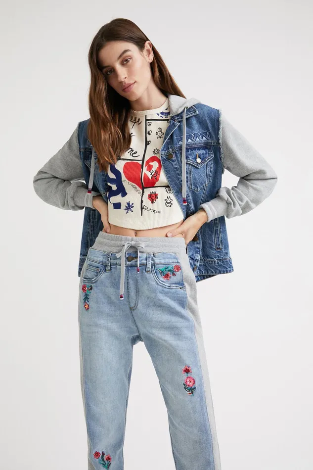 Floral Jogger Jeans Women Desigual Jeans