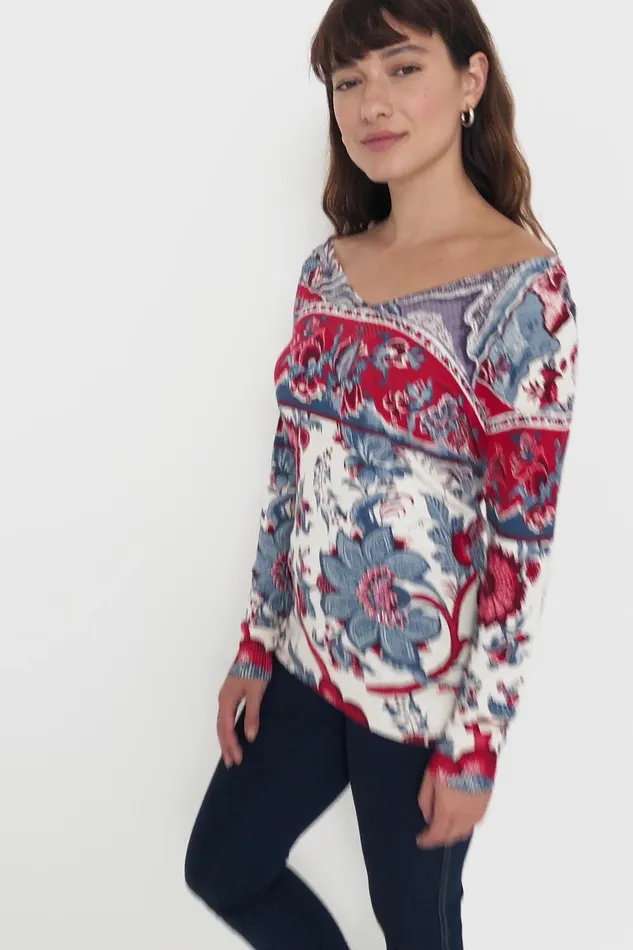 Floral Knit Jumper Women Desigual Sweaters