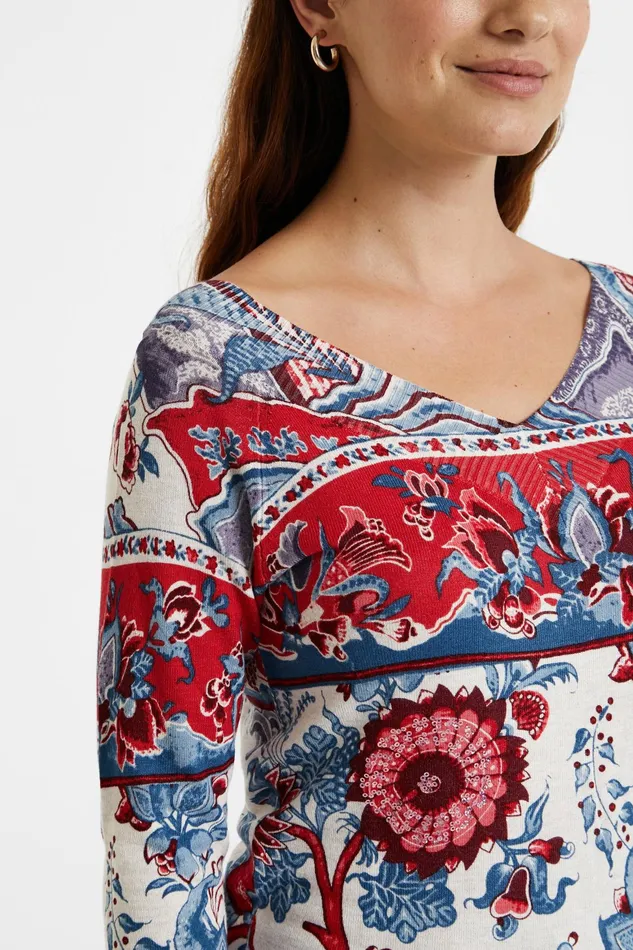Floral Knit Jumper Women Desigual Sweaters
