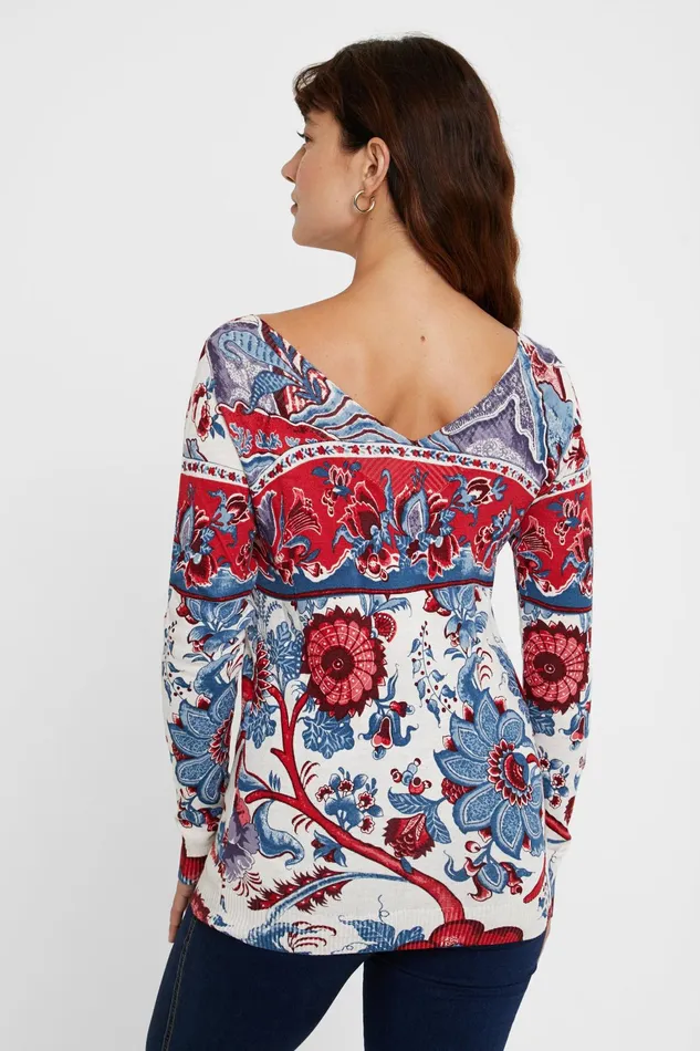 Floral Knit Jumper Women Desigual Sweaters