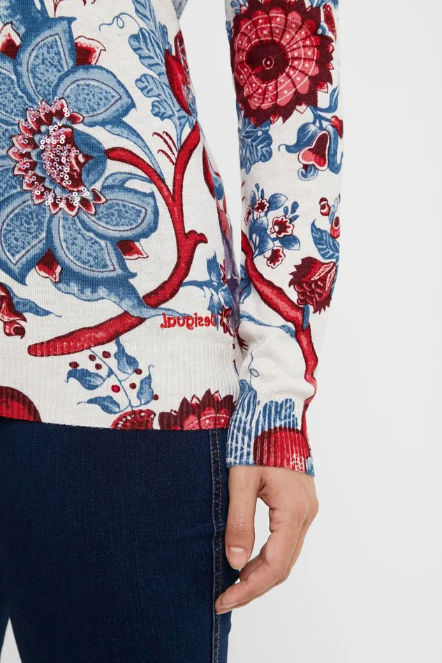 Floral Knit Jumper Women Desigual Sweaters