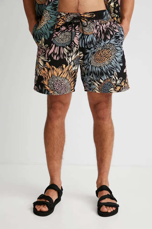 Floral Print Swim Shorts Mens Desigual Swimwear and Beachwear