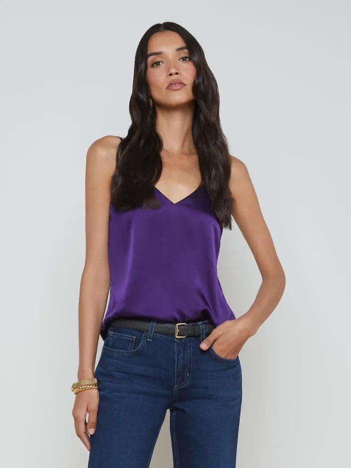 Gabriella Silk Camisole Acai Women L039Agence Camisoles and Tanks