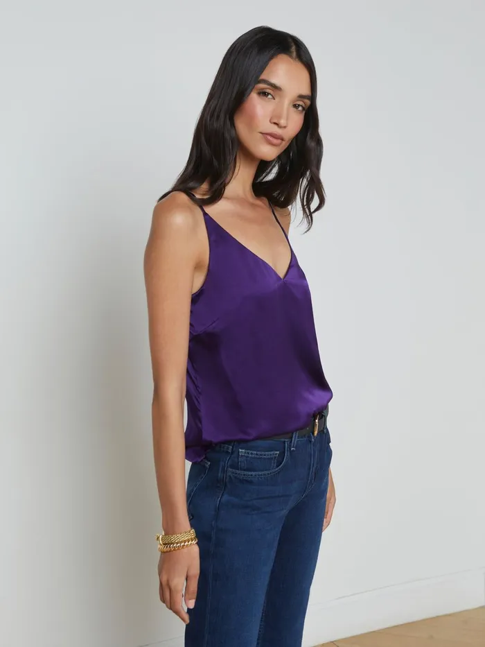 Gabriella Silk Camisole Acai Women L039Agence Camisoles and Tanks Gabriella Silk Camisole Acai Women L039Agence Camisoles and Tanks