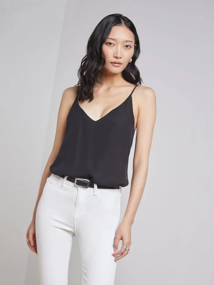 Gabriella Silk Camisole Black Women L039Agence Camisoles and Tanks