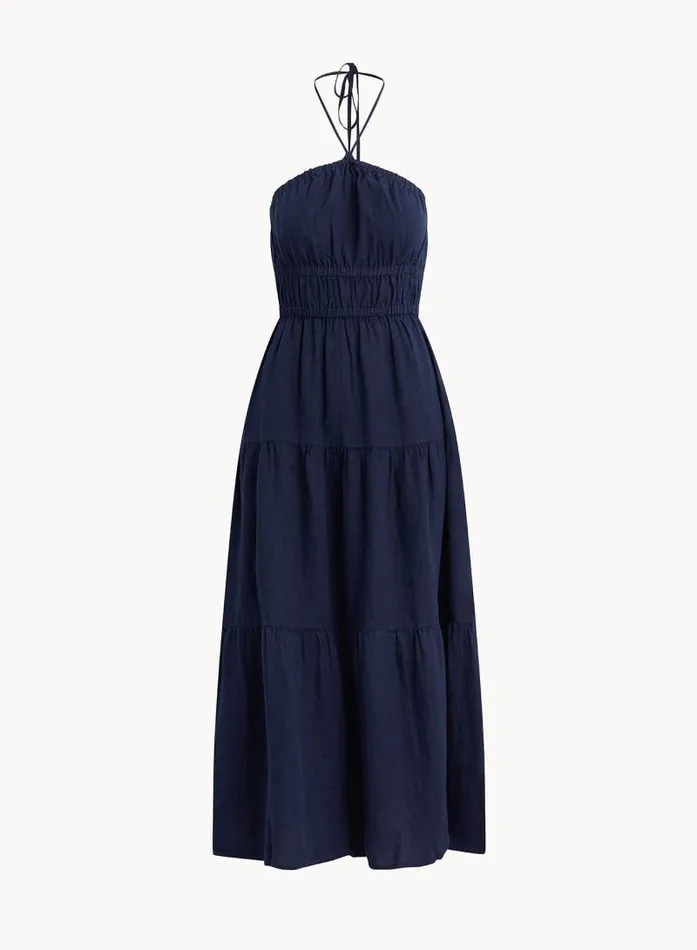 Gathered Halter Midi Dress 8211 Brazilian Navy Women Bella Dahl Midi Dresses
