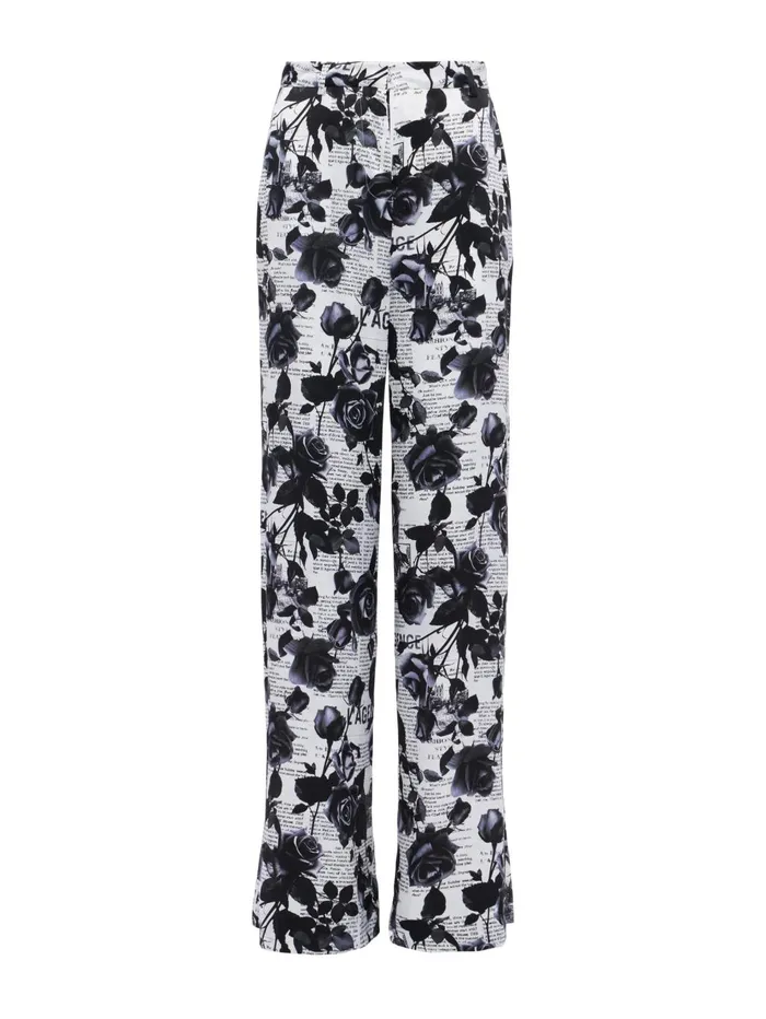 Gavin Silk WideLeg Pant Whiteblack Rose Newspaper Women L039Agence Pants Gavin Silk WideLeg Pant Whiteblack Rose Newspaper Women L039Agence Pants
