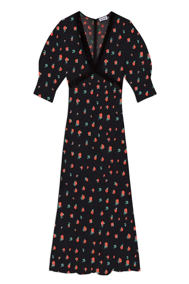 Gemma Vintage Rose Black Women RIXO Dresses Gemma Vintage Rose Black Women RIXO Dresses