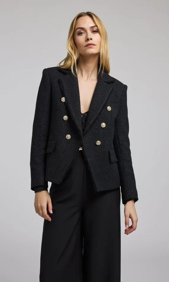 Generation Love Clothing Blazers and Jackets Women Eliza Tweed Blazer Black