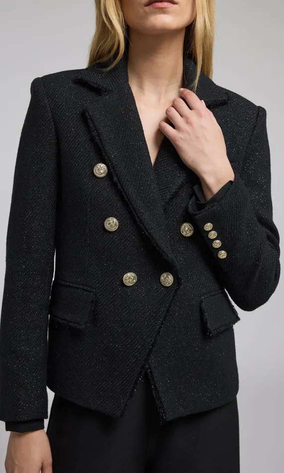 Generation Love Clothing Blazers and Jackets Women Eliza Tweed Blazer Black