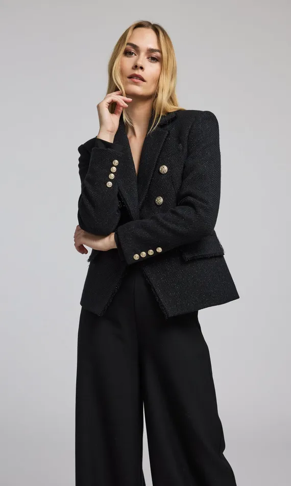 Generation Love Clothing Blazers and Jackets Women Eliza Tweed Blazer Black