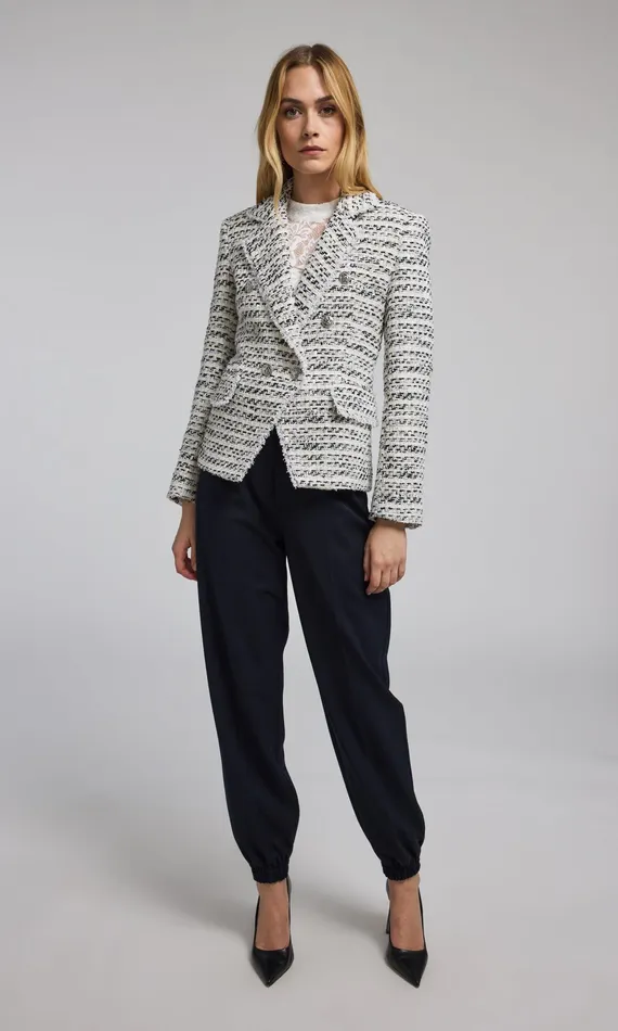 Generation Love Clothing Blazers and Jackets Women Eliza Tweed Blazer Whiteblack