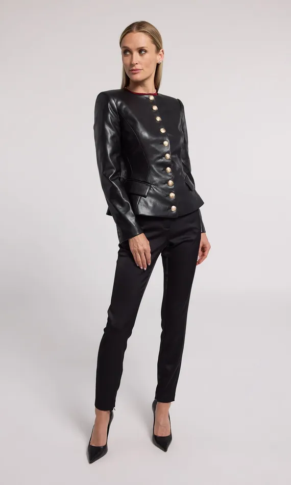 Generation Love Clothing Blazers and Jackets Women Ophelia Vegan Leather Blazer Black